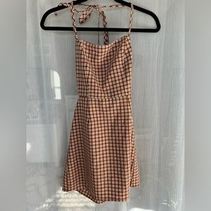 Pacsun Lottie Moss Brown Gingham Mini Dress